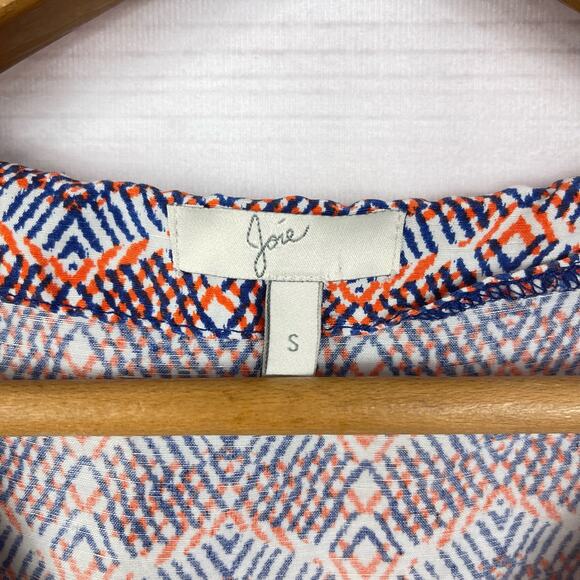 Joie Dress Womens S Multicolor Silk Linen Blend‎ Orange Blue Career Casual - Picture 6 of 8
